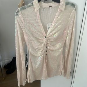 Sparkly free people top! Size XS